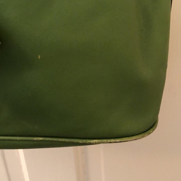 Spring Green Talbots Leather Bucket Handbag Purse - Picture 3 of 8
